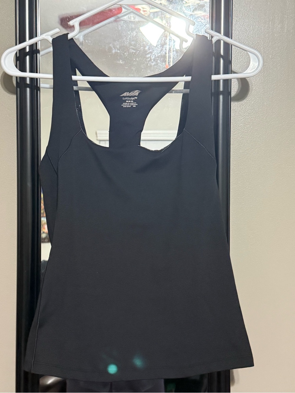 Avia Black Racerback Tank with Keyhole Back